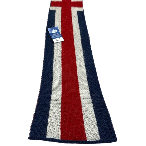 Kidka Iceland Wool Scarf 🇮🇸– Icelandic Flag Pattern – New w/ Tags - Picture 6 of 15